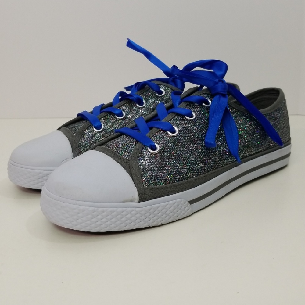 Girl's Liv And Maddie Gray Glitter Slip-on Canvas